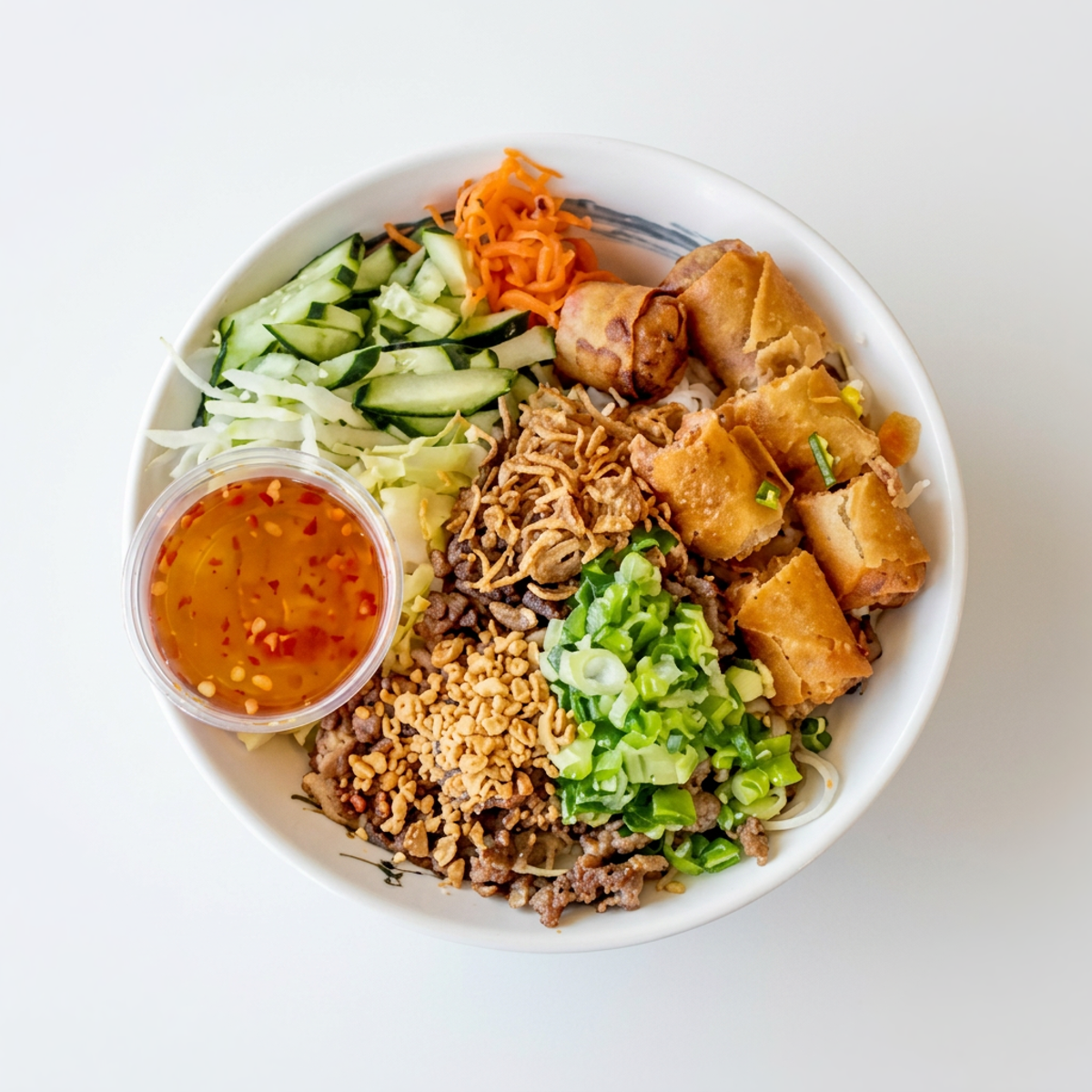 Grilled Beef & Egg Roll Vermicelli Bowl